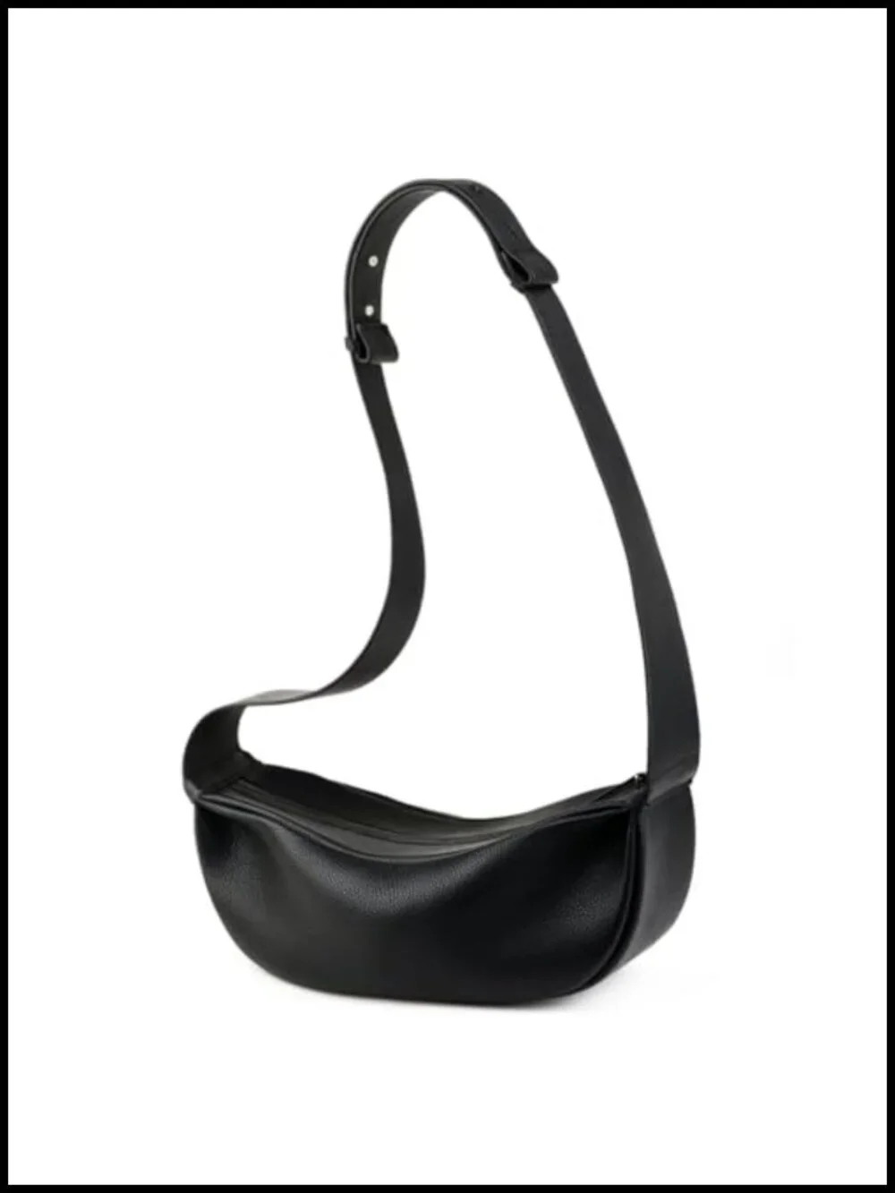 Genuine Leather Sling Bag Crescent Hobo Crossbody Wide Strap Women